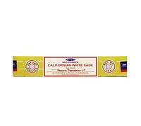 Salvia Bianca Californiana - Bastoncini di incenso Satya Sai Baba - 15g (10-12 Sticks) - Arrotolati a mano in India - Per Meditazione e Yoga