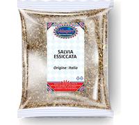 Salvia in Foglie Essiccata al Sole - Busta da 100 gr | Gluten Free Vegan | Erba Aromatica Secca Coltivata in Sicilia Qualità Premium 100% Natutale - Sapore Piccante E Amarognolo (Salvia Secca)