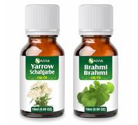 Salvia Oil Combo : Yarrow (Achillea millefolium) - 0,51 Fl Oz (15 ml) & Brahmi (Bacopa monnieri) Oil - 0,51 Fl Oz (15 ml)