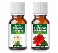 Salvia Oil Combo : Yarrow (Achillea millefolium) - 0,51 Fl Oz (15 ml) & Hibiscus (rosa sinensis) Oil- 0,51 Fl Oz (15 ml)