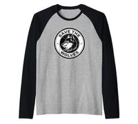 Salviamo I Lupi Save The Wolves Maglia con Maniche Raglan