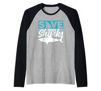Salviamo I Nostri Squali Anti Lo Spinnamento degli Squali Maglia con Maniche Raglan