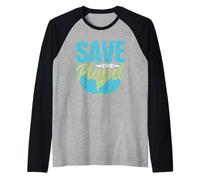 Salviamo Il Pianeta Globale Terra Cambiamento Climatico Maglia con Maniche Raglan