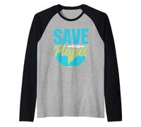 Salviamo Il Pianeta Globale Terra Cambiamento Climatico Maglia con Maniche Raglan