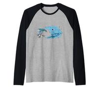 Salviamo Il Pianeta Pesce di plastica Che Mangia Le Balene Maglia con Maniche Raglan