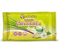 Salviette al Profumo di Citronella- Confezione Singola da 20 Pezzi - Rinfrescanti e Protettive - Ideali per Estate, Viaggi e Attività all'Aperto