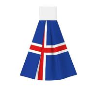 Salviette assorbenti in velluto corallo bandiera dell'Islanda - Asciugamani da appendere per cucina, bagno, campeggio, esterno e altro ancora