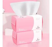 Salviette detergenti per il viso, 100 pezzi di salviette asciutte in puro cotone, adatte per pelli sensibili, salviette per bambini, salviette struccanti, salviette viso monouso(2 confezioni)