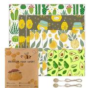 Salviette di cera d'api - Salviette in cera d'api biologiche per alimenti - 100% naturale ed ecologico - Riutilizzabili - Asciugamani per la cera d'api - per alimenti (8 PCS-VEG)