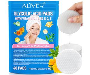 Salviette esfolianti per il viso all'acido glicolico e salicilico, per peeling e pulizia profonda, con allantoina e calendula, da donna, 40 tamponi