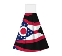 Salviette in velluto corallo con bandiera dello stato dell'Ohio, asciugamani sospesi per cucina, bagno, campeggio, all'aperto e molto altro ancora, panni assorbenti