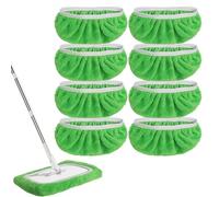 Salviette lavabili, panni per pavimenti in microfibra, panno per pulire il mocio in umido e asciutto, compatibile con Swiffer Sweeper (8)