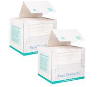 Salviette monouso XL 100 pezzi (2 confezioni da 50 pezzi), salviettine viso a base biologica, ultra morbide e spesse per la pulizia delle donne (2 pezzi)