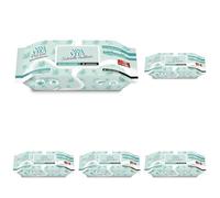 Salviette Multiuso Dermatologicamente testate con Aloe e Camomilla - Profumazione avena - Trama a nido d'ape - Per Adulti e bambini e animali - 90 Salviette per confezione (Confezione da 5)