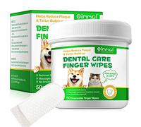 Salviette per la pulizia dei denti per cani e gatti, 50 salviette per le dita dei denti per animali domestici, pulizia delicata e rimozione della placca, cura delle gengive e spazzolino da dito per