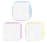 Salviette riutilizzabili per neonati, 15 pezzi piccoli mini panni cotone lavabili, salviette flanella monostrato in cotone biologico, come sostituzione delle salviette umidificate, multicolore