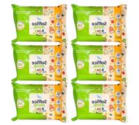 Salviette Umidificate per Mani, Viso, Intimo - Natural, Acqua 99%, Detergente, Biodegradabili, Salviettine Dermatologicamente Testate, Gettabili nel WC - 6 Confezioni da 15 pz