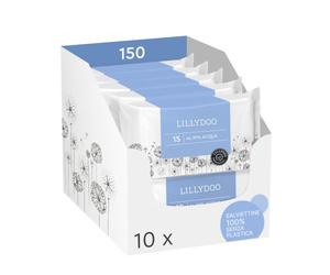 Salviettine al 99% acqua LILLYDOO, 150 pz, delicate come acqua e cotone | Tessuto 100% senza plastica, zero profumi: la scelta più delicata per la pulizia quotidiana di neonati e bambini.