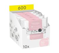 Salviettine con prebiotici LILLYDOO, 600 unità (10 x 60), 0% profumi e 100% tessuto senza plastica