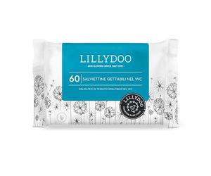 Salviettine LILLYDOO gettabili nel WC, 60 pz, delicate sulla pelle | Tessuto 100% senza plastica, zero profumi: pensate per la massima igiene intima di neonati e bambini.