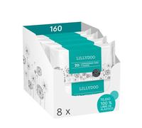 Salviettine viso e mani LILLYDOO, 160 pz, delicate sulla pelle | Tessuto 100% senza plastica, zero profumi: per una pulizia delicata in ogni momento della giornata, dentro e fuori casa.