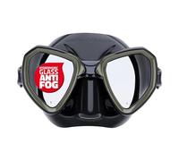 SALVIMAR Morpheus Anti Fog, Maschera anti appannamento, per Pesca Subacquea, Snorkeling, Unisex adulto, Nero/Verde Militare