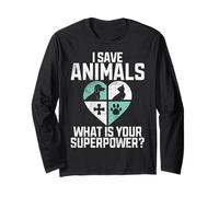 Salvo Animali qual è Il Tuo Veterinario Superpotere Maglia a Manica