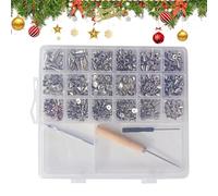 Salyeeluly Borchie per Artigianato,455 Pezzi Punk Fatti a Mano - 11 Misure Kit Borchie in Lega di Zinco con Strumenti di Fissaggio,per Cintura Cappello Borsa Tote Arte Pelle Costume Abiti