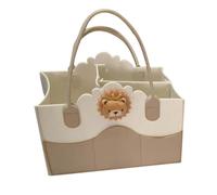 Salyeeluly Organizer per pannolini in feltro per bambini, borsa per pannolini portatile con 8 tasche esterne, design versatile per vari scenari, beige