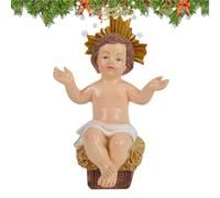 Salyeeluly Statua Bambino Gesù Presepe Mini | Scultura In Resina Del Presepe Di Gesù Bambino Da Scrivania,Decorazioni Cristiane Natale per Famiglie Casa Ufficio Chiesa Festività