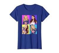 Sam And Cat Multiple Colorful Character Panels Maglietta, Donna, Blu Reale, S
