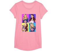 Sam And Cat Multiple Colorful Character Panels Maglietta, Ragazze, Rosa, S