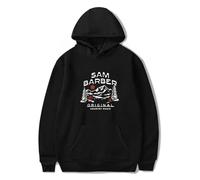 Sam Barber Merch Original Country Hoodie Uomo Hip Hop Stampa Pullover Felpe Con Cappuccio, Nero , XL
