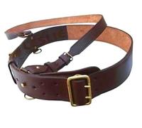 Sam Browne Cintura Marrone Pelle Completo Originale Militare Inglese Croce Trap