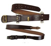 Sam Browne Cintura + Tracolla Marrone Pelle Ottone Uniforme Accessori R145 Attacco marrone e oro. 38