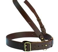 Sam Browne Cintura Vera Pelle Completo Militare Inglese Croce Trap Marrone