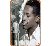 Sam Cooke: stampa in metallo retrò con scritta in lingua inglese "Smoking", 30,5 x 20,3 cm, decorazione da parete per casa, bar, uomo
