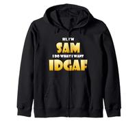 Sam Costume IDGAF Meme Personalized First Name Samuel Joke Felpa con Cappuccio