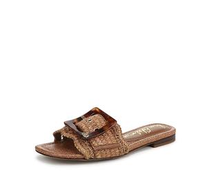 Sam Edelman Donna Bambi Sandalo Piatto, Raphia Cuoio, 36.5 EU