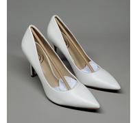 Sam Edelman Hazel Tacco Alto Scarpe IN Pelle Donna Taglie 7.5 Bianco Brillante