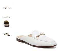Sam Edelman Linnie Bianco Brillante Pelle Slip-On Mulo Piatto Donna Taglie 6-11