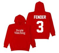 Sam Fender People Watching Merch Felpa con cappuccio a maniche lunghe Streetwear Donna Uomo Felpe con cappuccio, Rosso, XXS