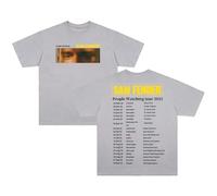 Sam Fender People Watching Tour 2025 T-Shirt Girocollo Manica Corta Cotone Tee Donna Uomo Streetwear Top, grigio, XL