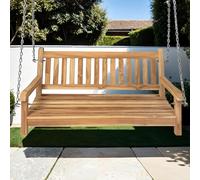 SAM Möbel Outlet - Dondolo da giardino Susana in legno di teak, larghezza resistente alle intemperie e stabile, levigato e naturale, marrone, 120 x 60 x 65 cm