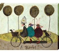 Sam Toft, A Bikeful!, 40 x 50 cm, Tela Stampe, Multicolore