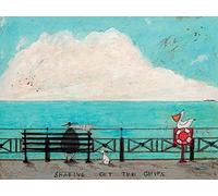Sam Toft Sharing Out The Chips - Stampa su tela, 60 x 80 cm, in misto cotone, multicolore, 60 x 80 x 3,2 cm