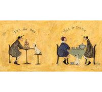 Sam Toft Two Tea - Stampa su Tela, Multicolore, 30 x 60 cm