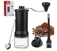 Samamoca Macinacaffè manuale con cucchiaio da caffè, regolabile a 30 livelli, meccanismo conico in ceramica ad alta precisione, portatile per espresso, pour over, French Press, Moka, Cold Brew