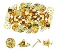 SAMANTHAHALLLTD 10 pezzi farfalla Pin pochette dorate con farfalla, 10 mm, spilla sicura a farfalla, per artigianato, gioielli