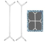 SAMANTHAHALLLTD 2 Pezzi Cinghie Regolabili per Lenzuolo, Elastici per scaldasonno, Elastici Lenzuola con pinze Clip, Bianco, triangolari, per tovaglie, copridivano, Lenzuola, lettini